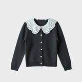 Mes Kids Des Fleurs :: Lace Collar Sweater Black