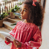 Lali Kids :: Small Bow In Coral Crossstitch