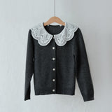 Mes Kids Des Fleurs :: Lace Collar Sweater Black