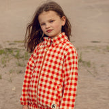 Mini Rodini :: Gingham Aop Fleece Jacket Red