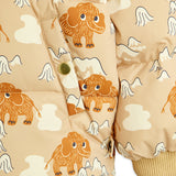 Mini Rodini :: Mammoths Aop Hooded Puffer Beige