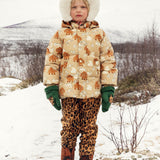 Mini Rodini -  Mammoths Aop Hooded Puffer Beige