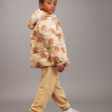 Mini Rodini -  Mammoths Aop Hooded Puffer Beige