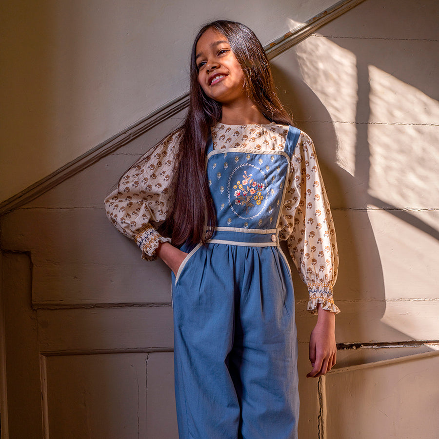 Lali :: Overalls Blue Embroidery
