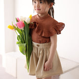Mes Kids Des Fleurs :: Lace Collar Shirt Brown