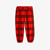 Mini Rodini :: Check Aop Fleece Trousers Red