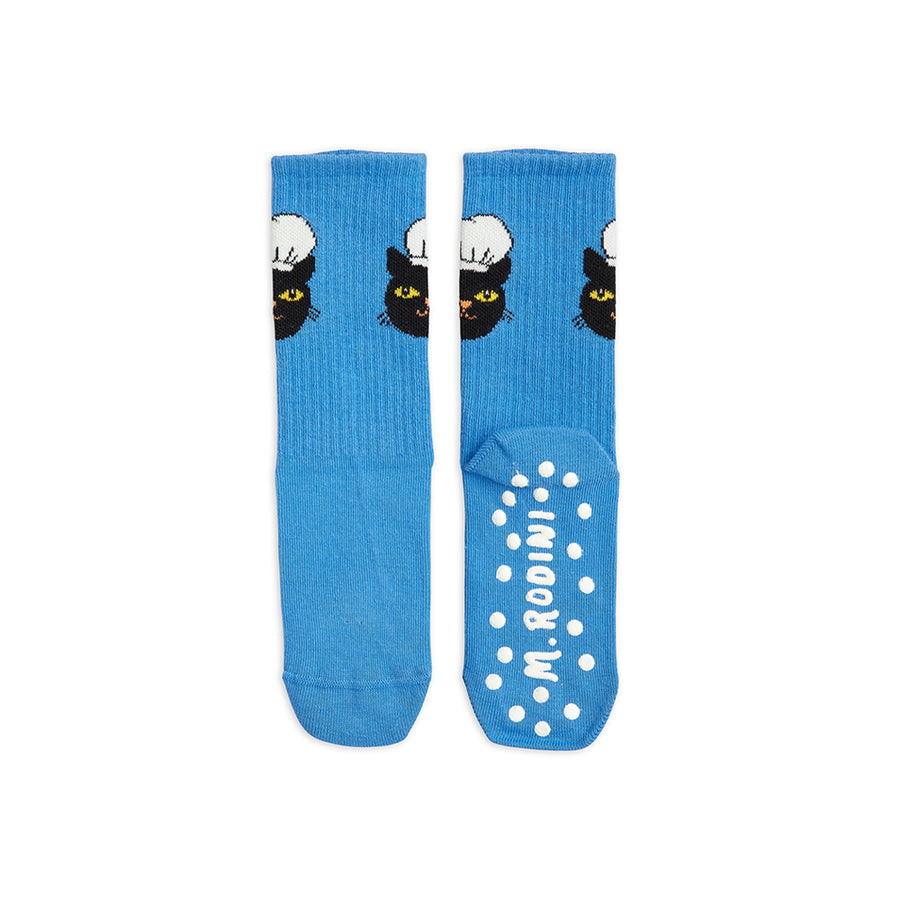 Mini Rodini :: Chef Cat Anti Slip 1-Pack Socks Blue