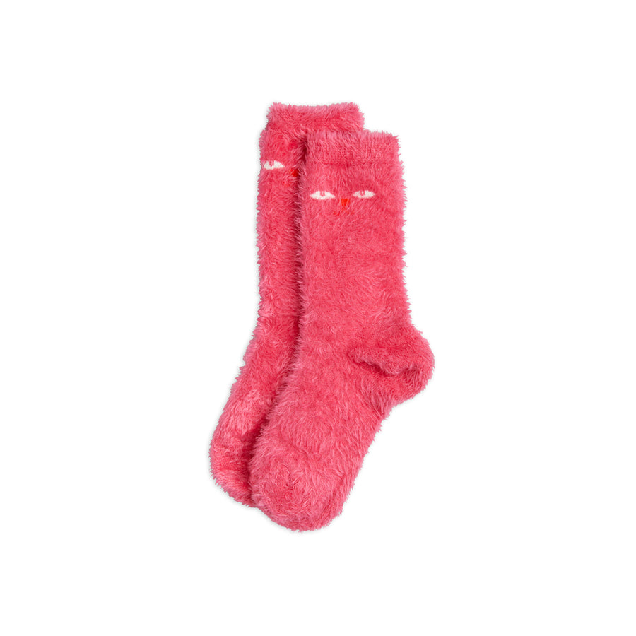 Mini Rodini :: Cat Eyes Fluffy 1-Pack Socks Pink