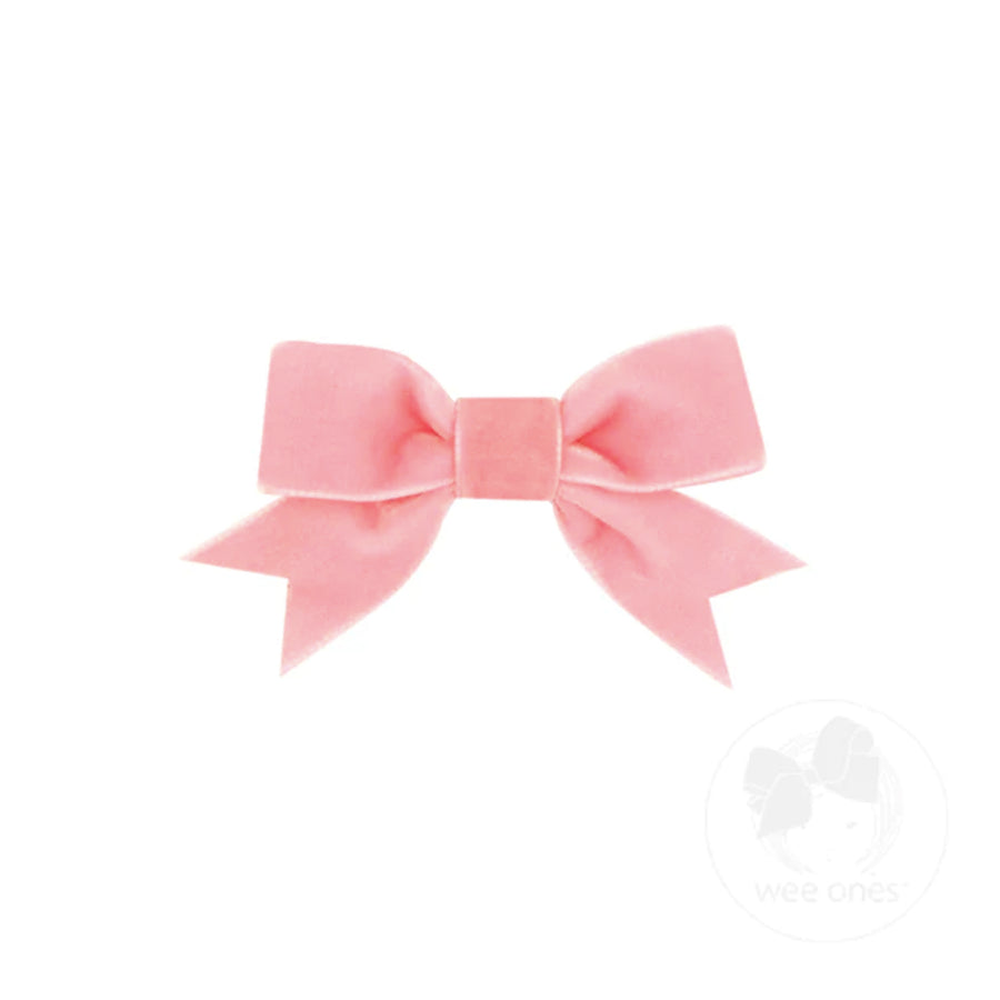 Wee Ones :: Mini Velvet Bow With Tail Blush