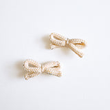 Dada :: Bow Hair Clip Set Ivory