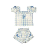 Lali Kids :: Blossom Set With Embroidery Minty Chex