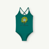 The Animals Observatory :: Octopus Kids Swimsuit Deep Green Flower