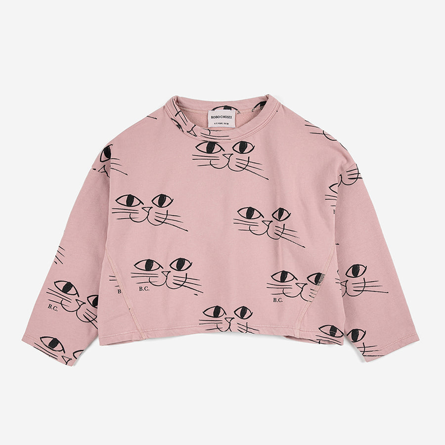 Bobo Choses :: Smiling Cat Cropped Sweatshirt