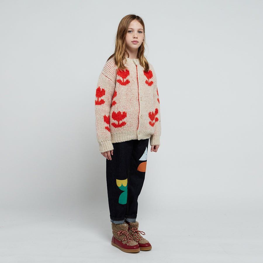 Bobo Choses :: Retro Flowers All Over Jacquard Cardigan