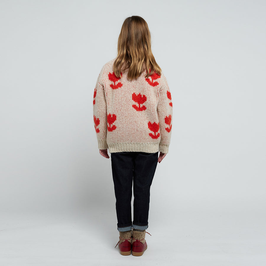 Bobo Choses :: Retro Flowers All Over Jacquard Cardigan