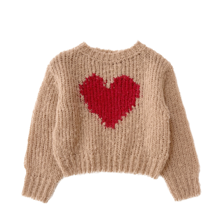 Long Live The Queen :: Sweater With Heart Beige