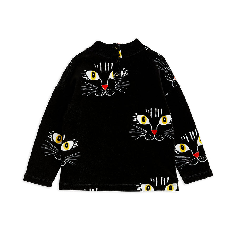 Mini Rodini :: Cat Face Aop Velour Sweater
