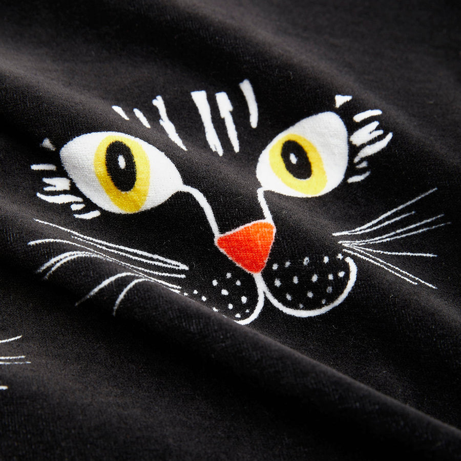 Mini Rodini :: Cat Face Aop Velour Sweater
