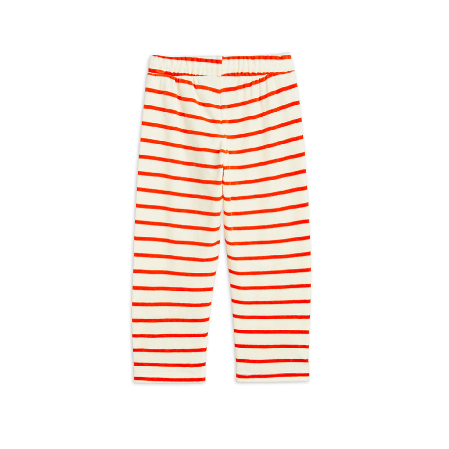 Mini Rodini :: Angry Cat Stripe Application Velour Trousers