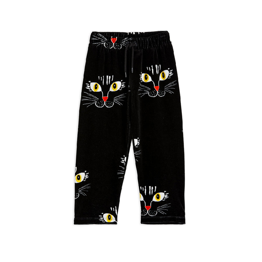Mini Rodini :: Cat Face Aop Velour Trousers