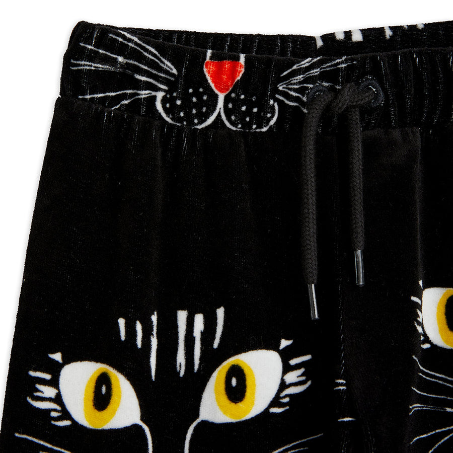 Mini Rodini :: Cat Face Aop Velour Trousers