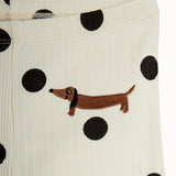 Mini Rodini - Dots Aop Dog Flared Trousers Off-White