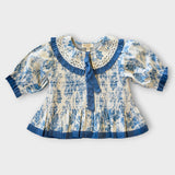 Bonjour Diary :: Tie Blouse Blue Tapestry
