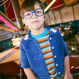 Misha And Puff -  Duckling Cafe Cardigan Blue Ribbon