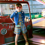 Misha And Puff -  Duckling Cafe Cardigan Blue Ribbon