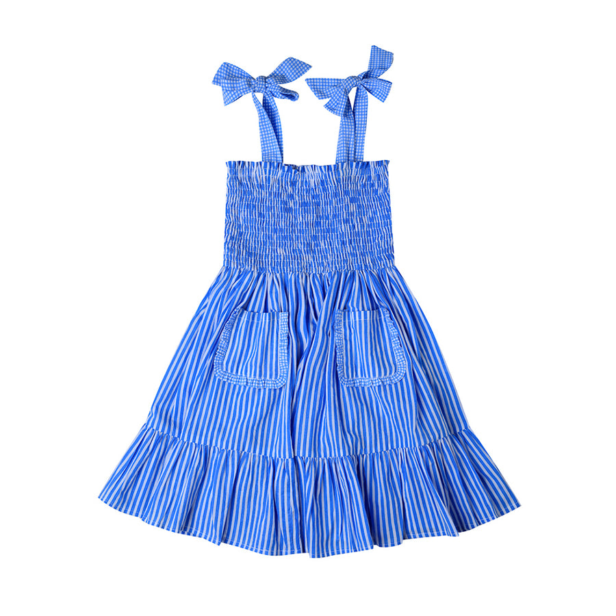 Kidsagogo :: Eliza Dress Stripe Iris Blue