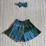 Bonjour Diary :: Pleated Skirt With Hair Clip Lungi Check