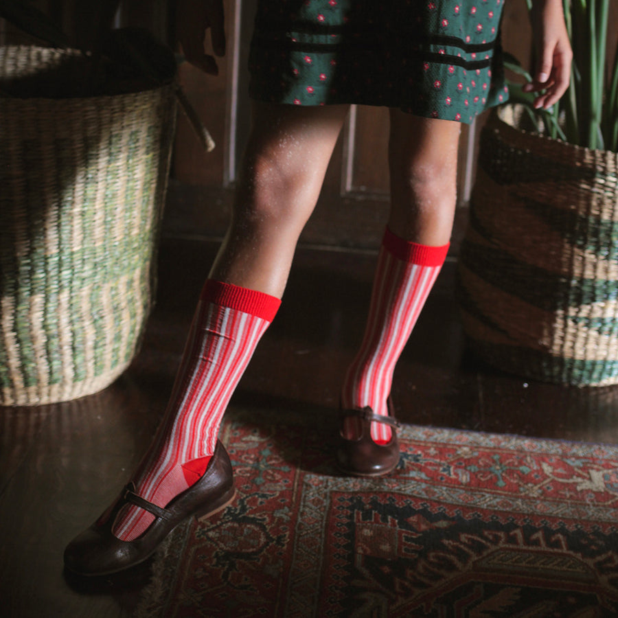 Bonjour Diary :: Stripes Socks Red