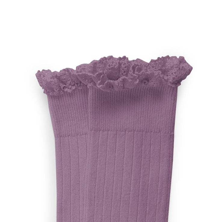 Collegien :: Josephine Lace Trim Knee High Socks 406