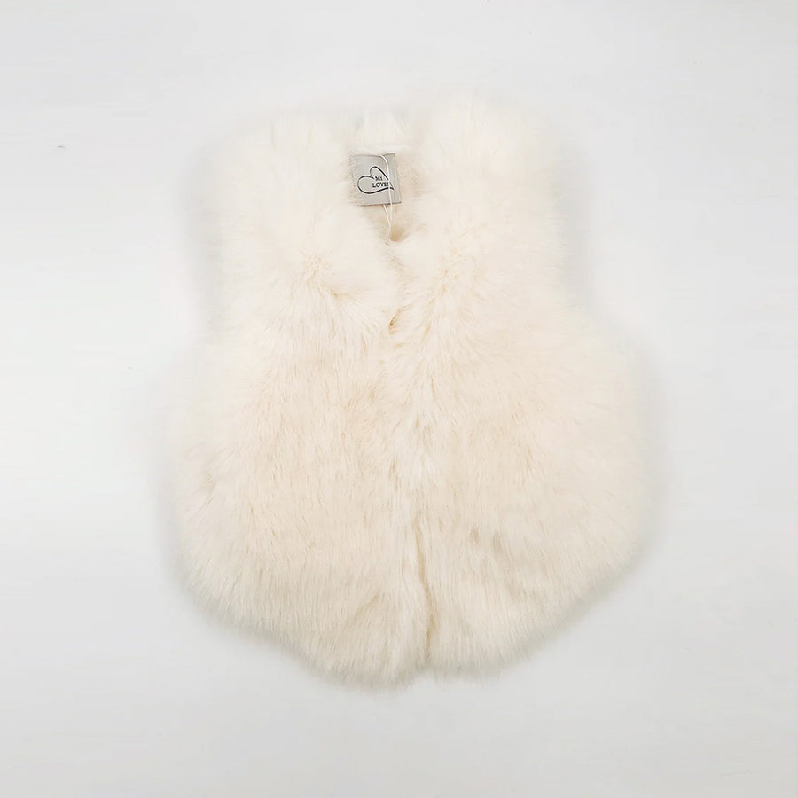 Mi Loves :: Luxurious Synthetic Fur Vest Ivory
