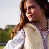 We Are Wovens :: Wool Bodywarmer with Hood Flat White Lilac
