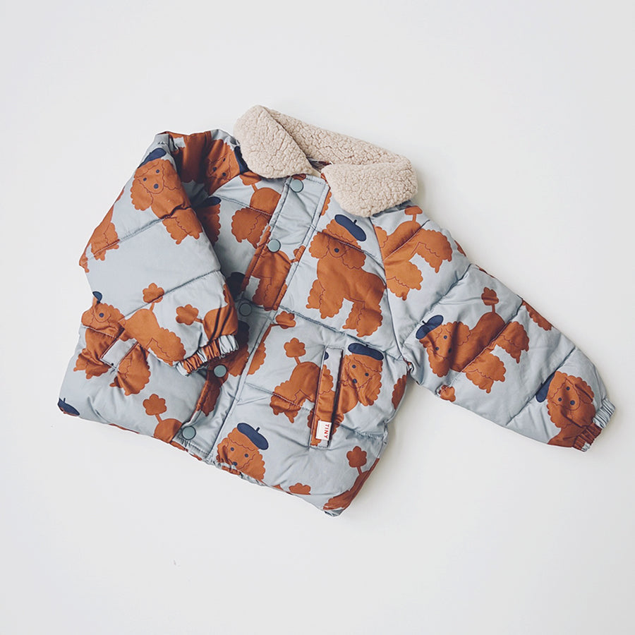 Tiny Cottons :: Tiny Poodles Short Padded Jacket Dark Grey