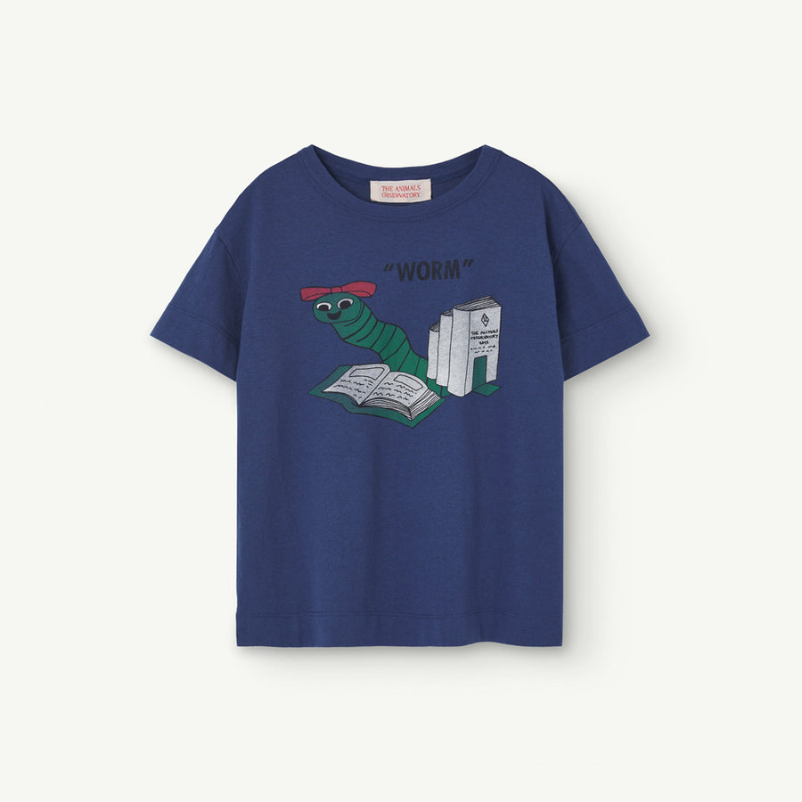 The Animals Observatory :: Rooster Kids T-Shirt Deep Blue Worm