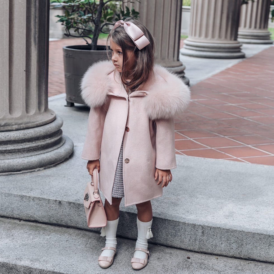 Bobble Babies :: Ella Cashmere Coat Blush With Fur