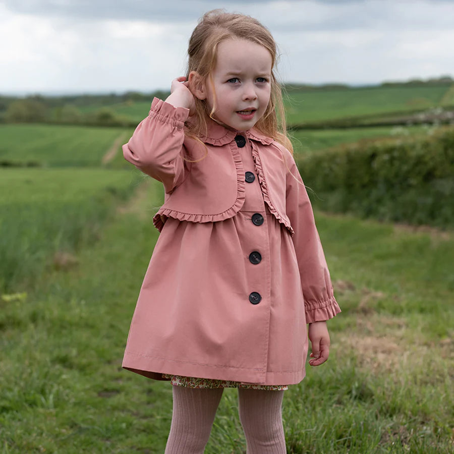 Happyology :: Oxford Frill Trench Coat Dusty Pink