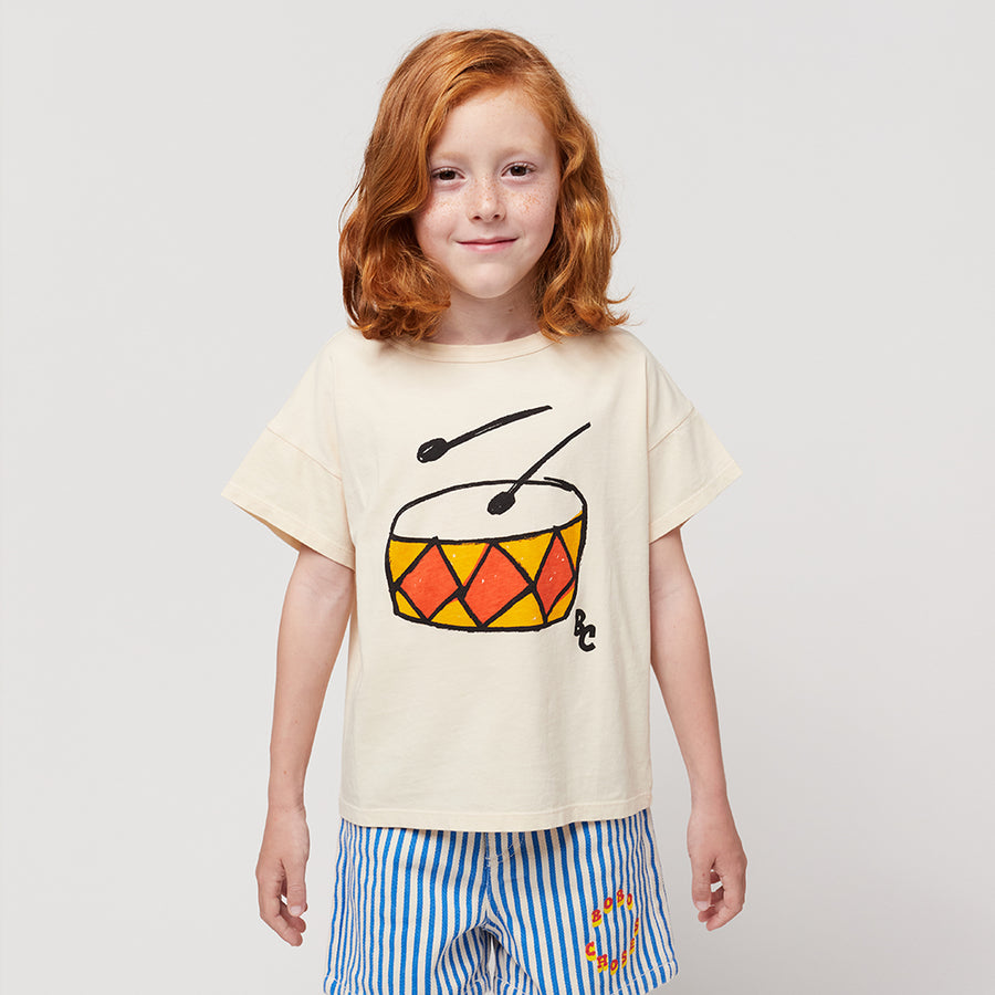 Bobo Choses :: Play The Drum T-Shirt Offwhite