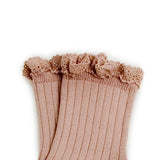 Collegien - Lili Lace Trim Ribbed Ankle Socks 331