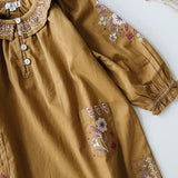 Lali :: Shift Dress Mustard Embroidery