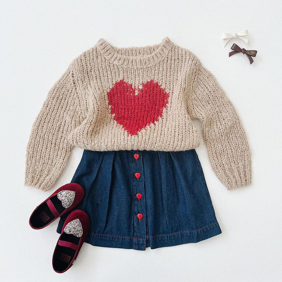 Long Live The Queen :: Sweater With Heart Beige