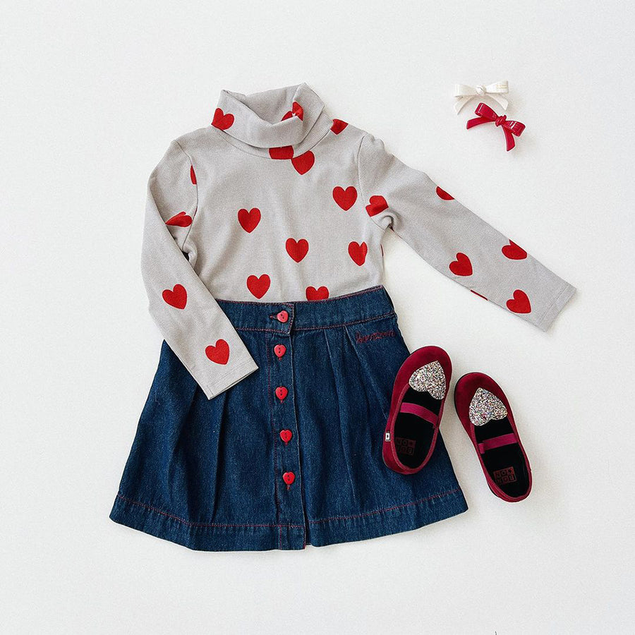 Mini Rodini :: Hearts Aop Turtleneck Ls Tee