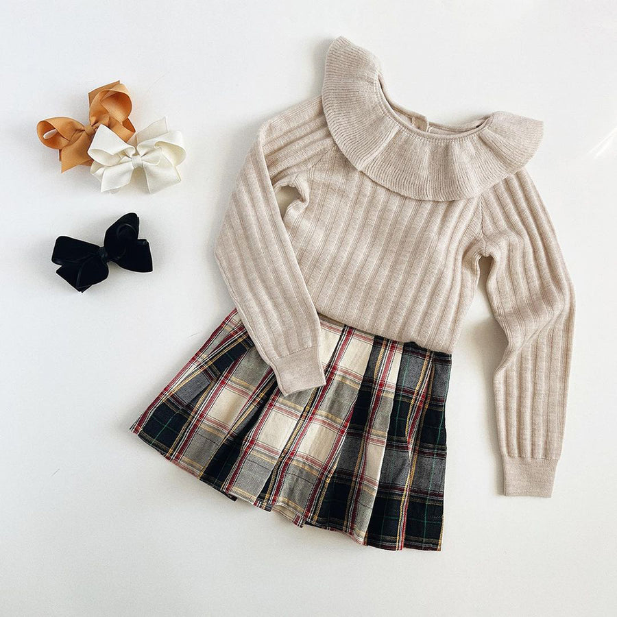 Mes Kids Des Fleurs :: Frill Collar Sweater Beige