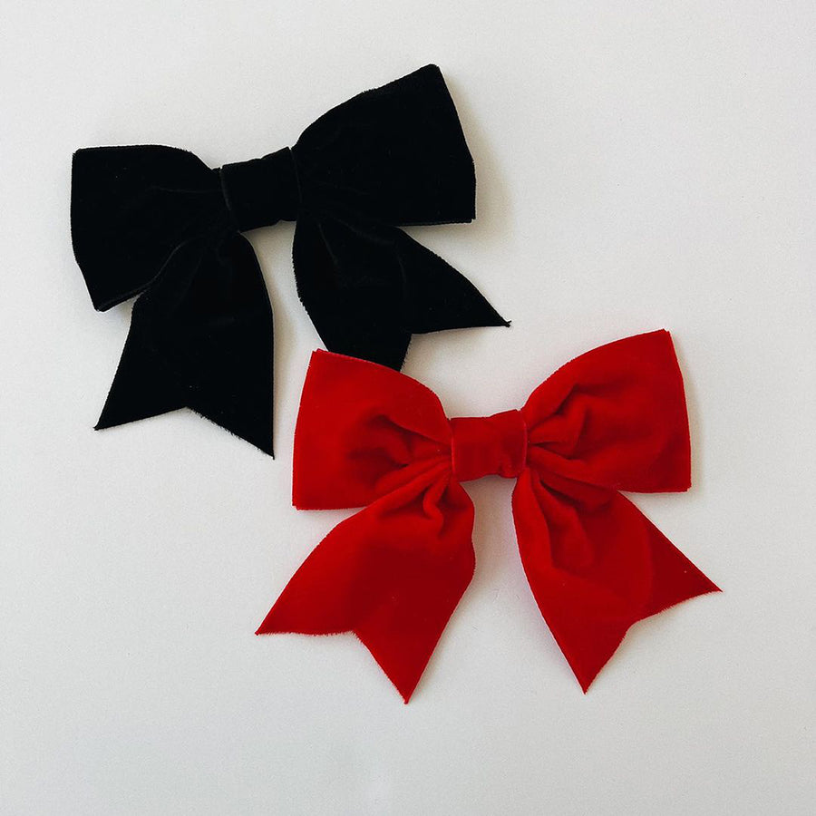 Wee Ones :: Small King Plush Velvet Bowtie With Tails Black
