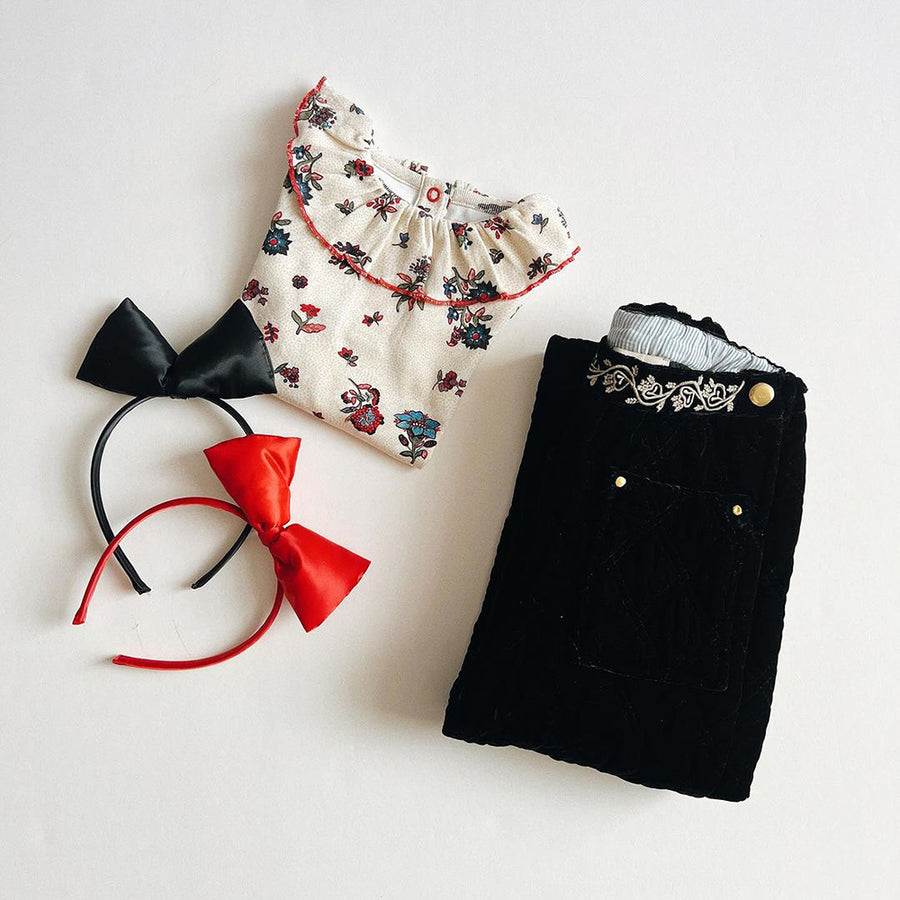 Mini Rodini :: Bow Satin Headband Red