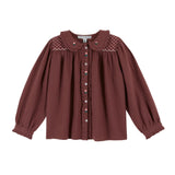 Emile Et Ida -  Smocked Blouse Violine