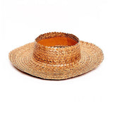 Harvest -  Straw Crownless Sun Hat Papale Brown - 2 Sizes
