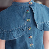 Mes Kids Des Fleurs :: Lace Collar Shirt Denim
